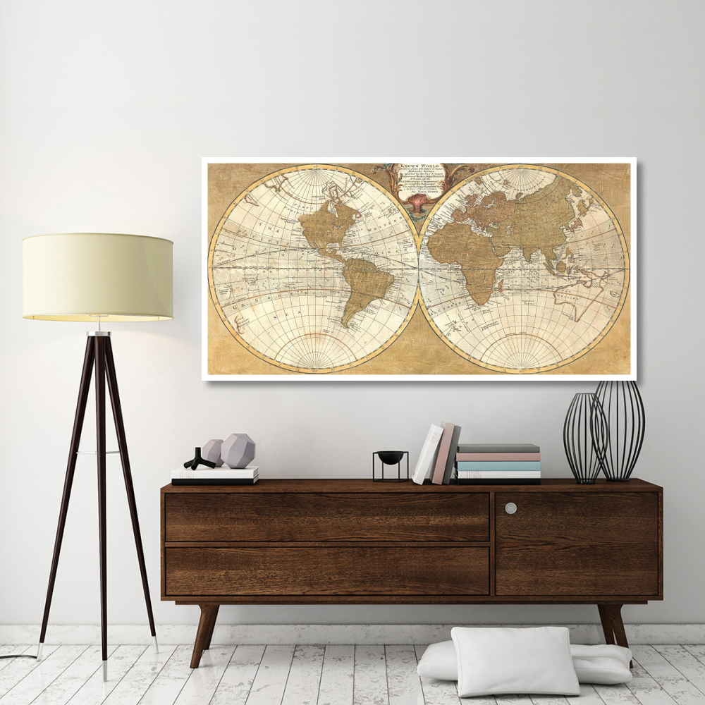 Gilded World Hemispheres I-Paper Art-74&quotx38"