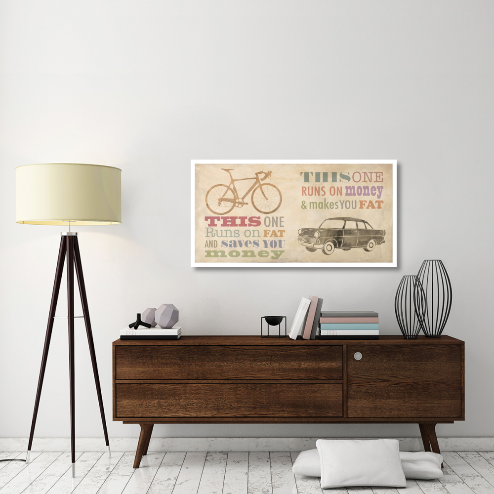 Bike vs Car-Paper Art-50&quotx26"