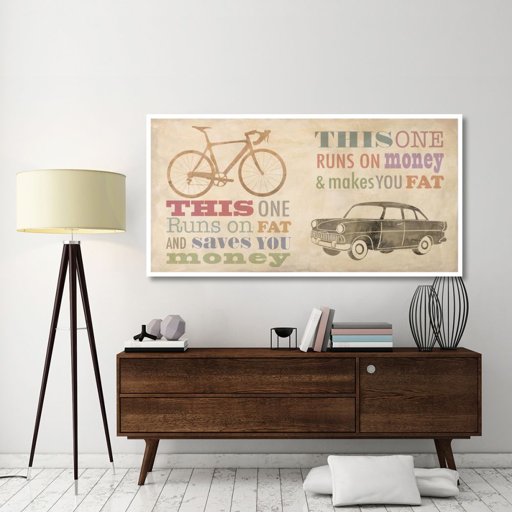Bike vs Car-Paper Art-74&quotx38"