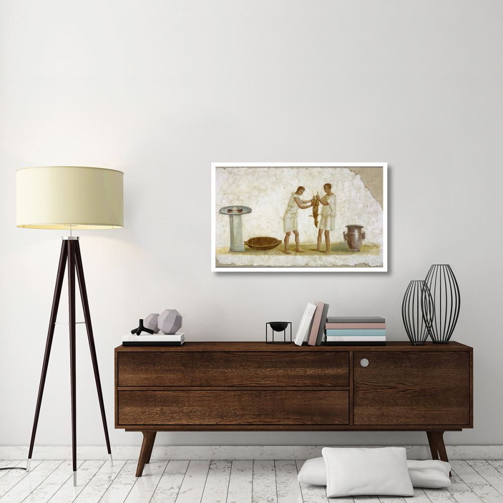 Fragment of a Fresco Panel with a Meal Preparation-Paper Art-42&quotx26"