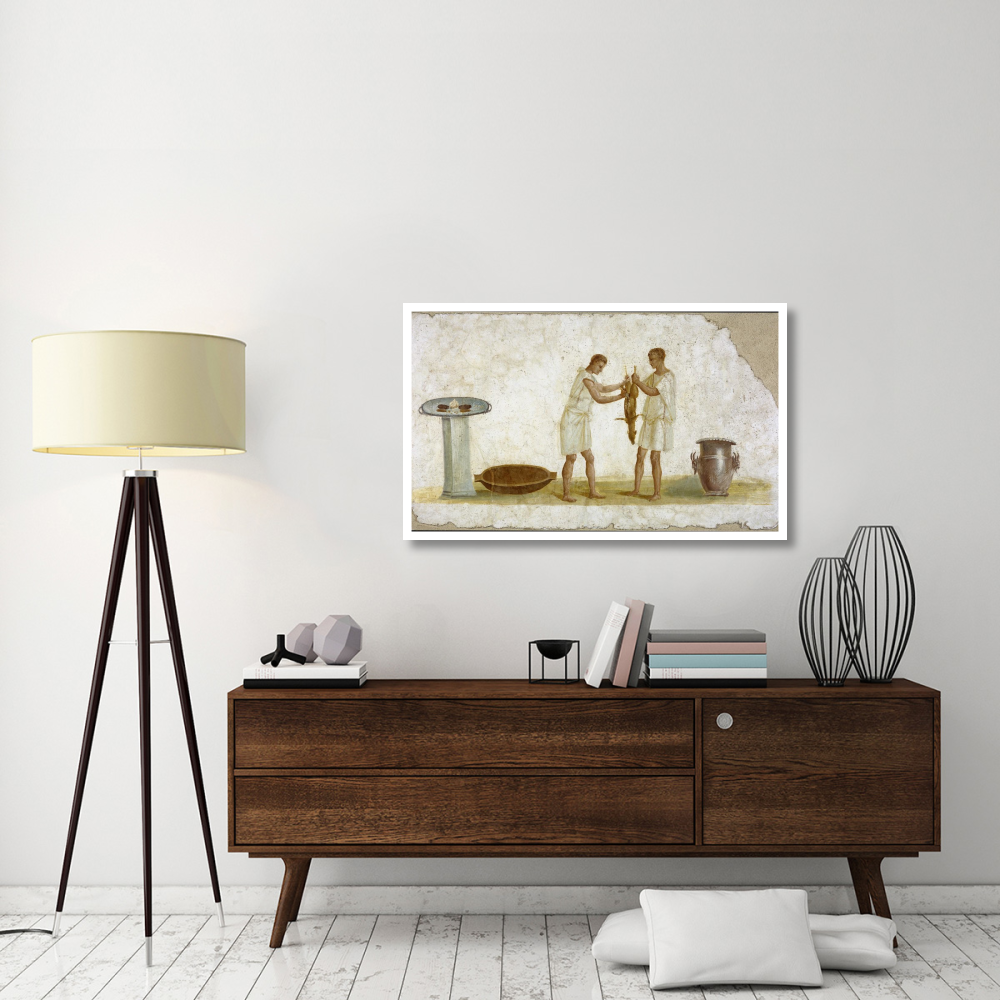 Fragment of a Fresco Panel with a Meal Preparation-Paper Art-46&quotx28"