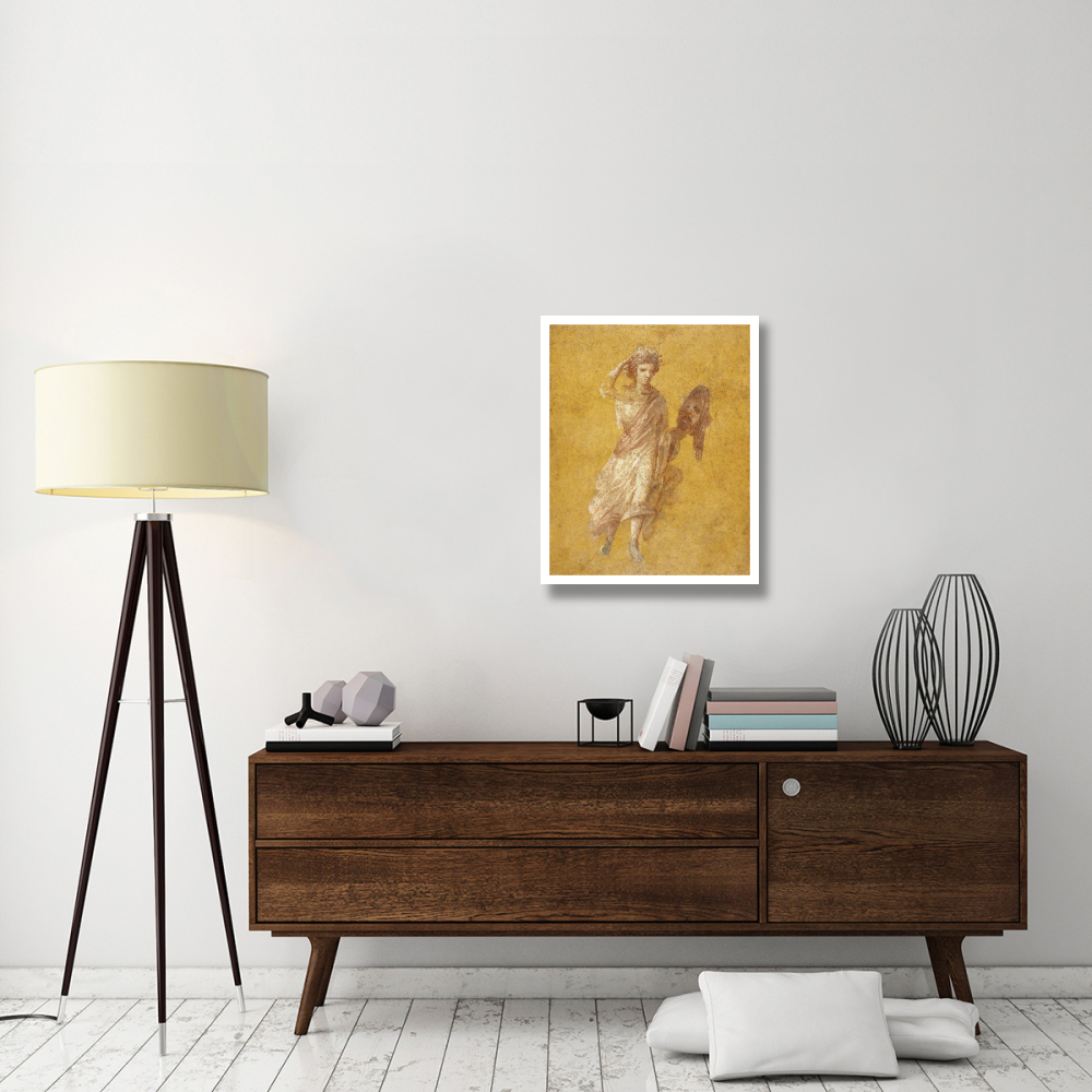 Fragment of a Yellow Fresco Panel with Muse-Paper Art-24&quotx30"