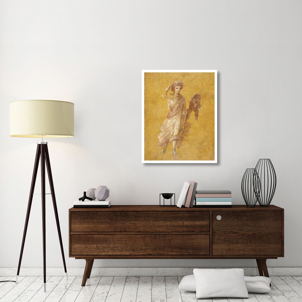 Fragment of a Yellow Fresco Panel with Muse-Paper Art-30&quotx37"