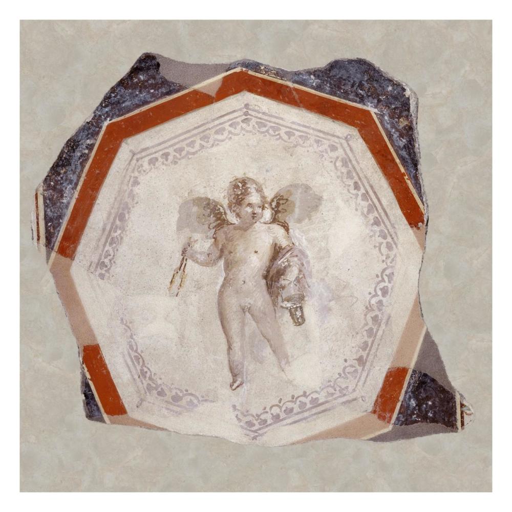 Fresco Depicting Cupid holding Two Sticks and a Pail-Paper Art-26"x26"