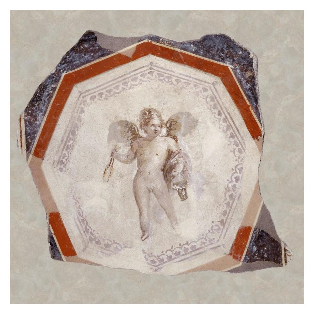 Fresco Depicting Cupid holding Two Sticks and a Pail-Paper Art-32"x32"