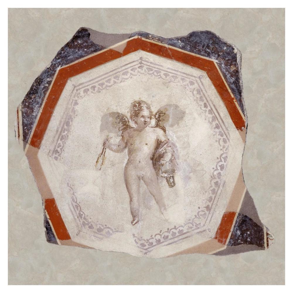 Fresco Depicting Cupid holding Two Sticks and a Pail-Paper Art-38"x38"