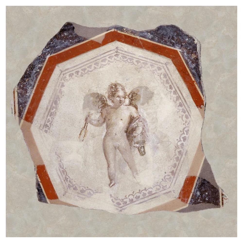 Fresco Depicting Cupid holding Two Sticks and a Pail-Paper Art-42"x42"