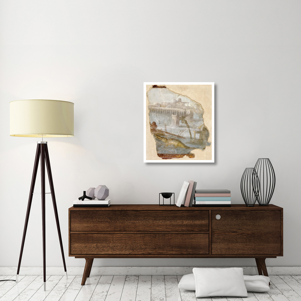 Fresco Fragment with Nilotic Landscape-Paper Art-28&quotx32"