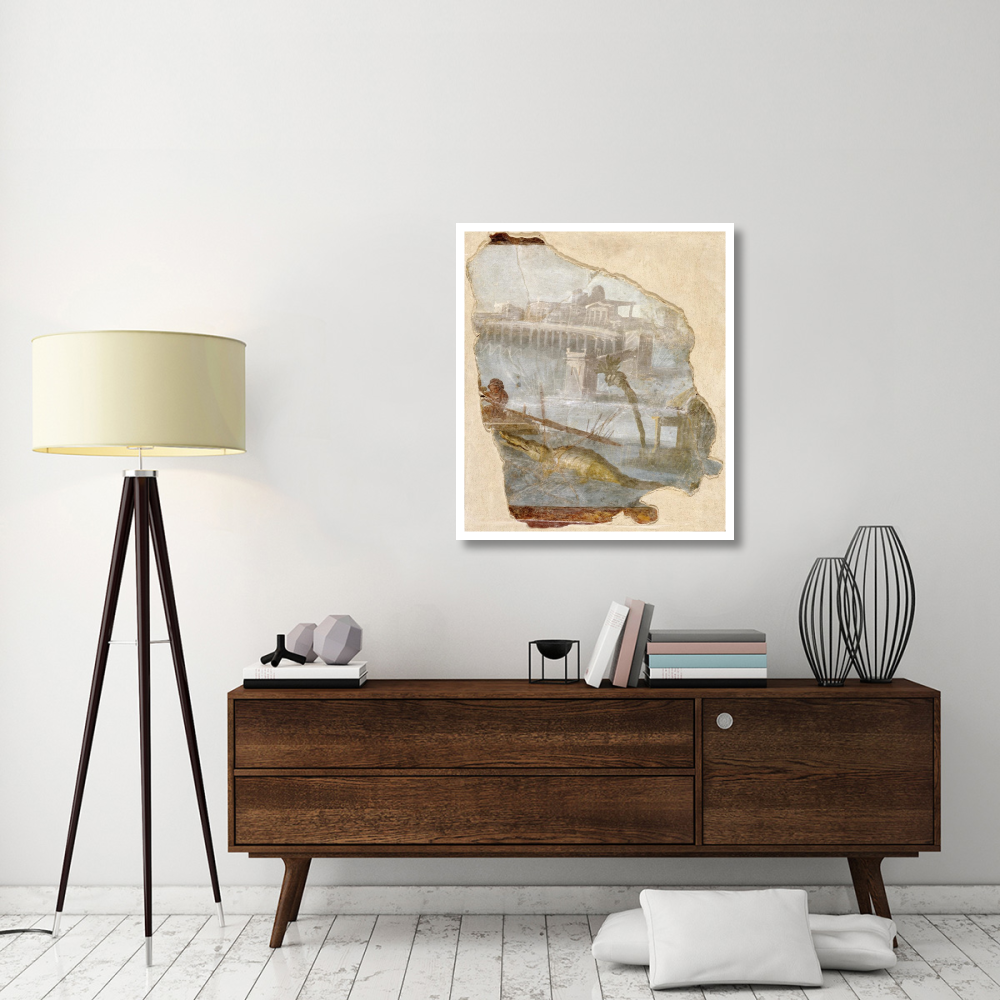 Fresco Fragment with Nilotic Landscape-Paper Art-33&quotx38"