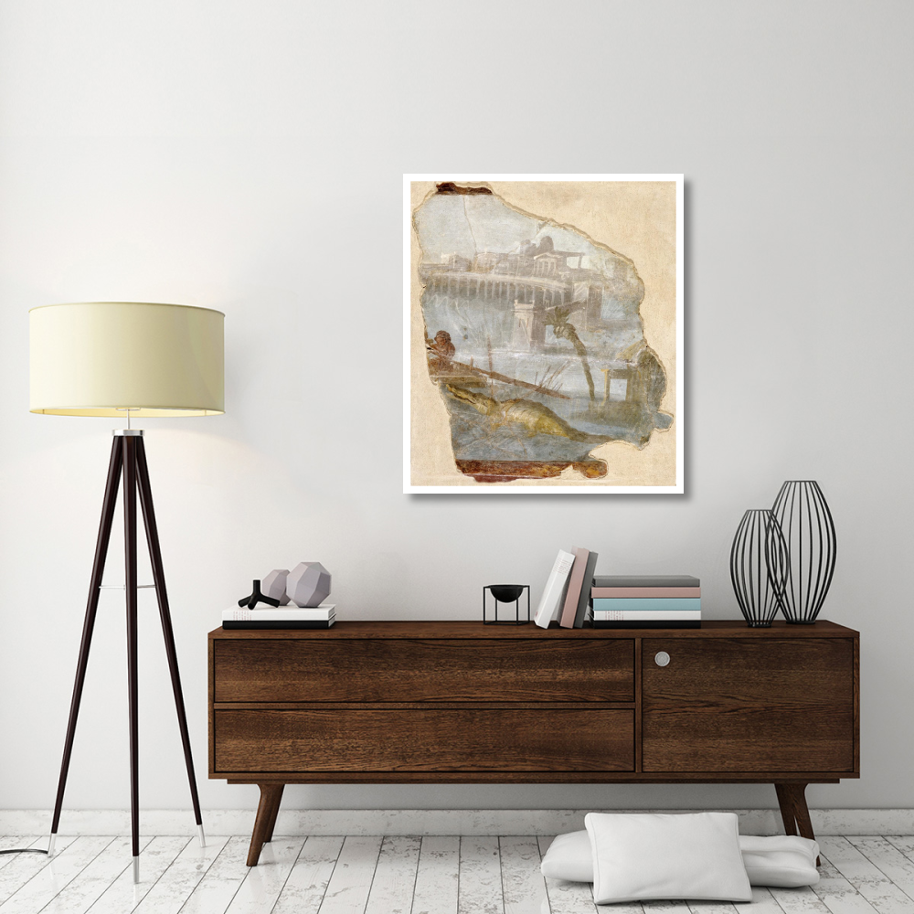 Fresco Fragment with Nilotic Landscape-Paper Art-37&quotx42"