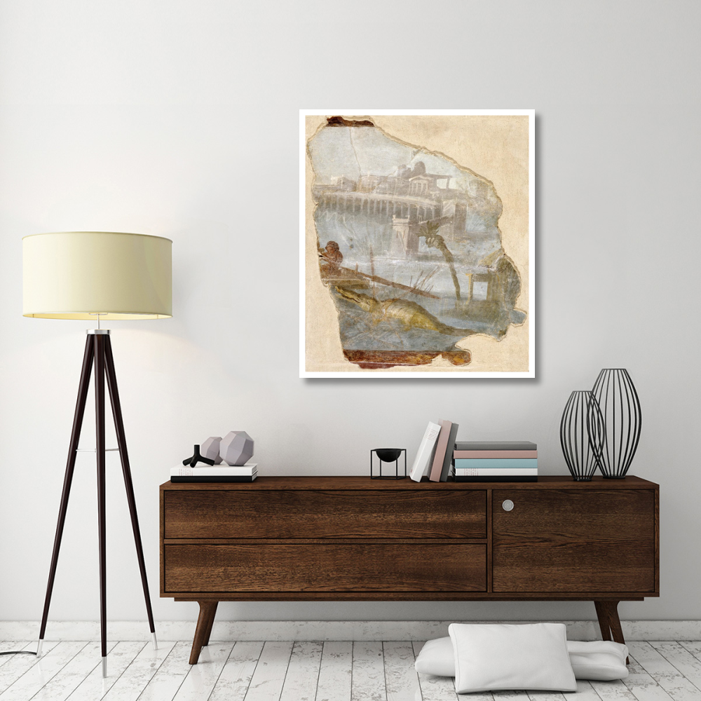 Fresco Fragment with Nilotic Landscape-Paper Art-40&quotx46"