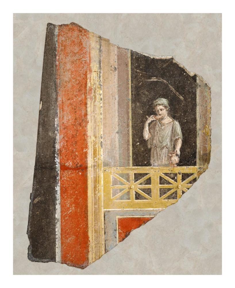 Fresco Fragment:  Woman on a Balcony-Paper Art-18"x22"