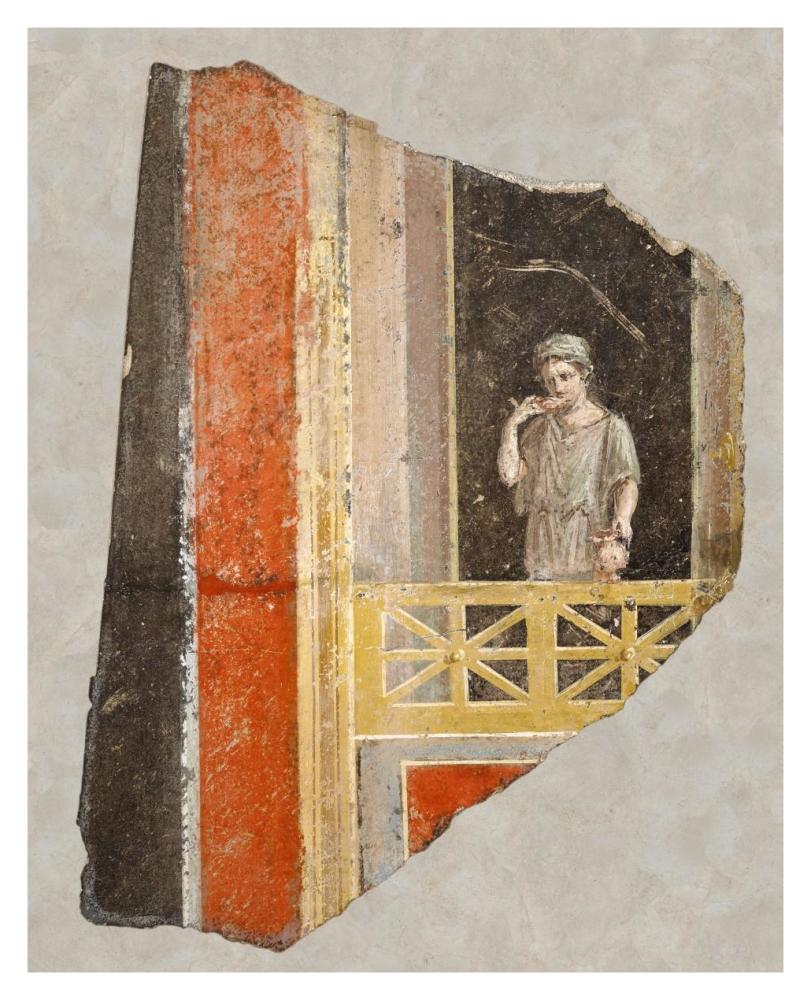 Fresco Fragment:  Woman on a Balcony-Paper Art-30"x37"