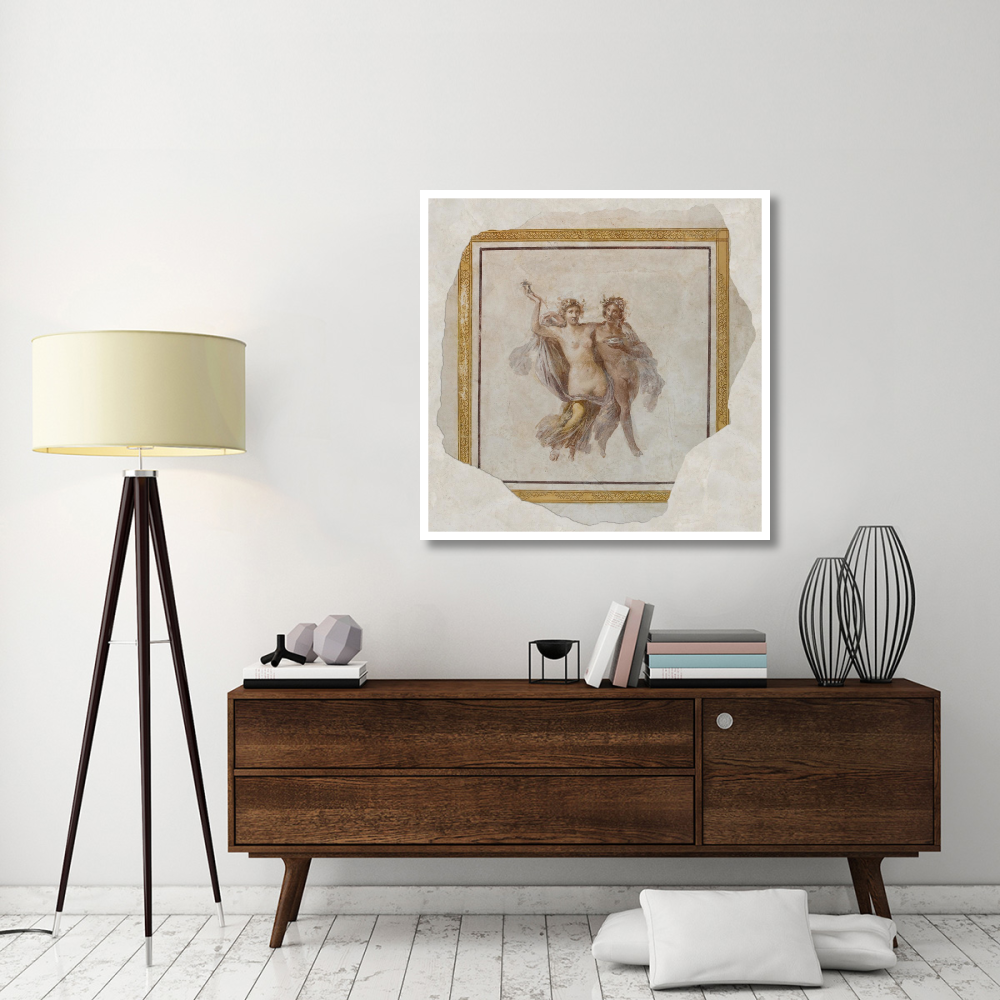 Fresco Panel Depicting Dionysos and Ariadne-Paper Art-42&quotx42"