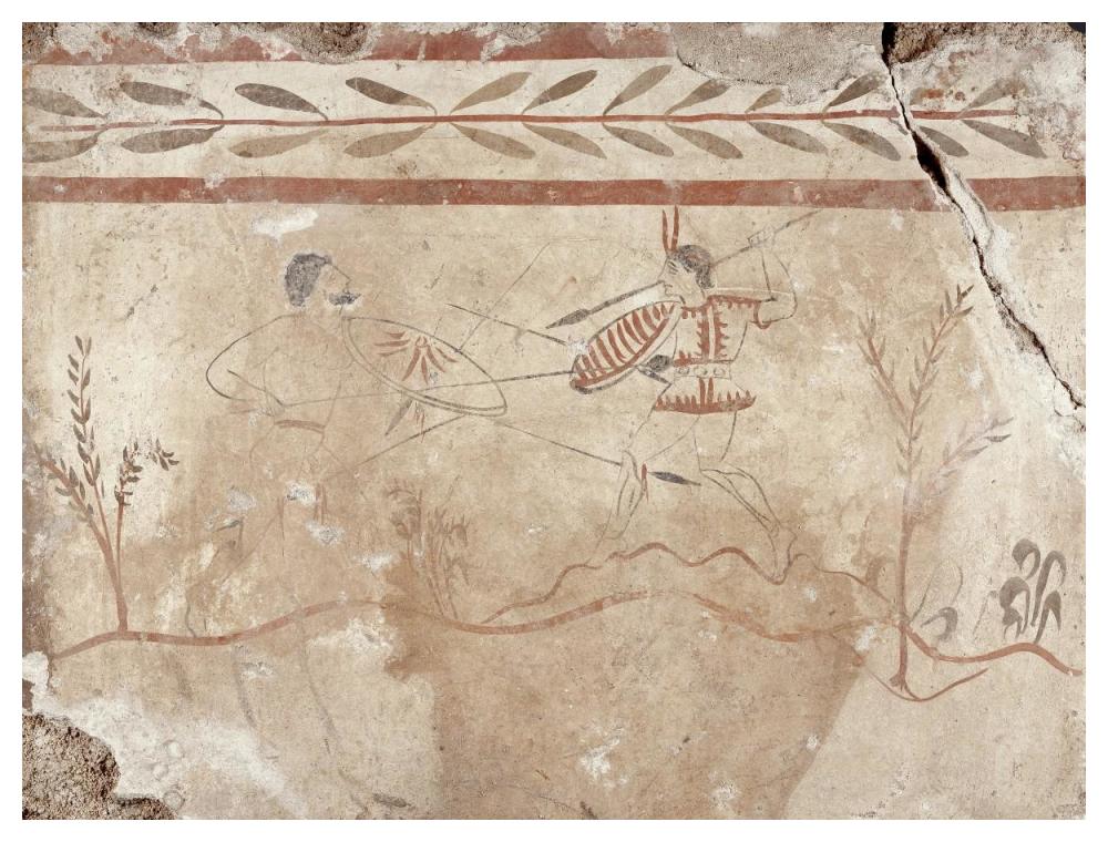 Fresco Panel with Two Warriors-Paper Art-50"x38"