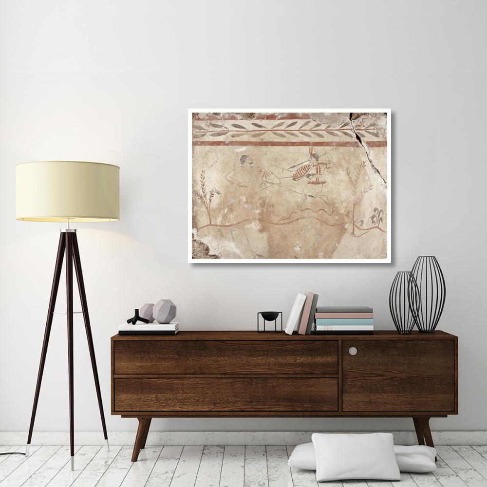 Fresco Panel with Two Warriors-Paper Art-50&quotx38"