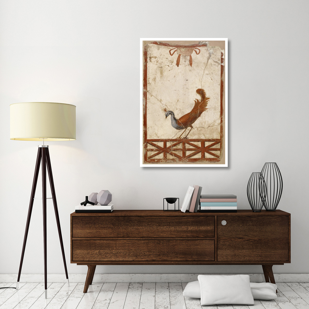 Wall Fragment with a Peacock-Paper Art-34&quotx50"