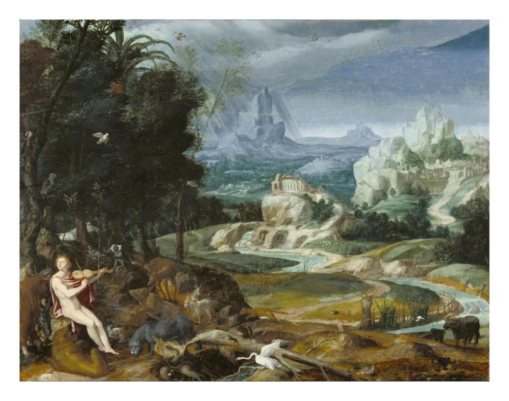 Landscape with Orpheus-Paper Art-26"x20"