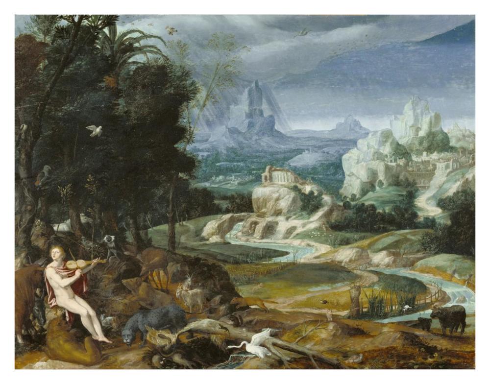 Landscape with Orpheus-Paper Art-34"x26"