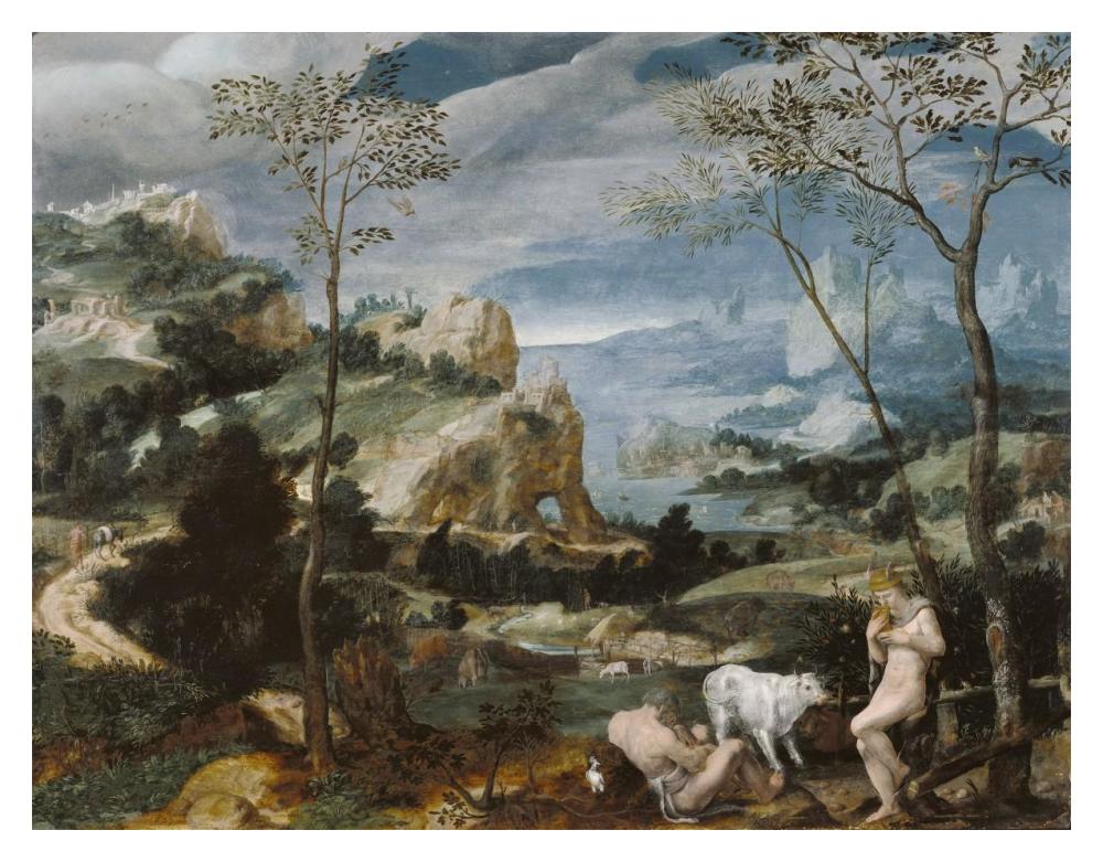 Landscape with Mercury and Argus-Paper Art-18"x14"
