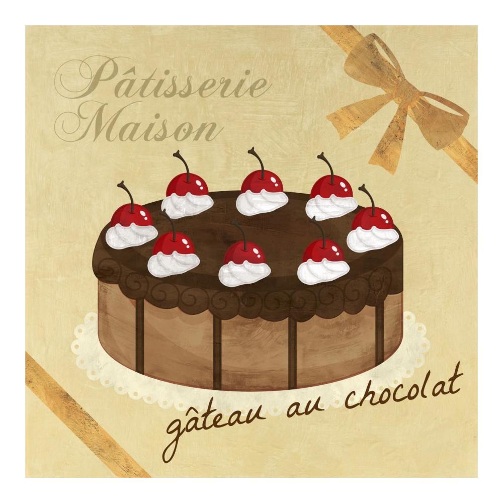 Gateau au chocolat-Paper Art-20"x20"
