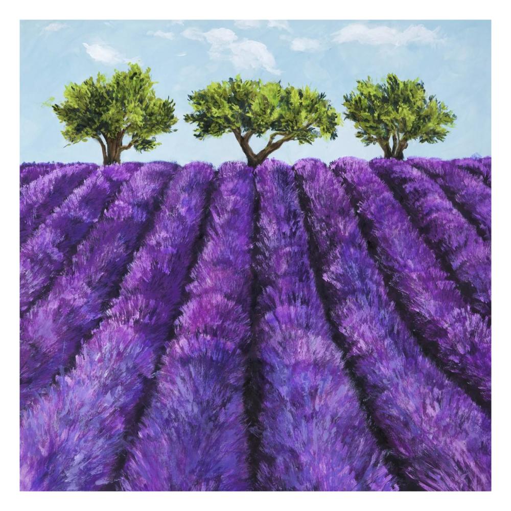 Filari di lavanda-Paper Art-26"x26"