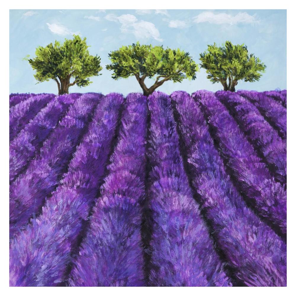 Filari di lavanda-Paper Art-32"x32"