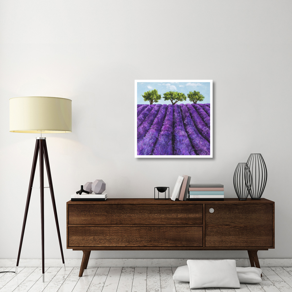 Filari di lavanda-Paper Art-32&quotx32"