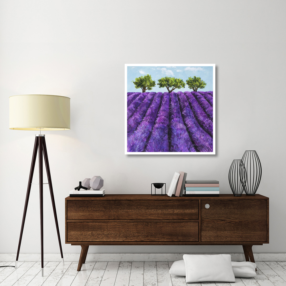 Filari di lavanda-Paper Art-38&quotx38"