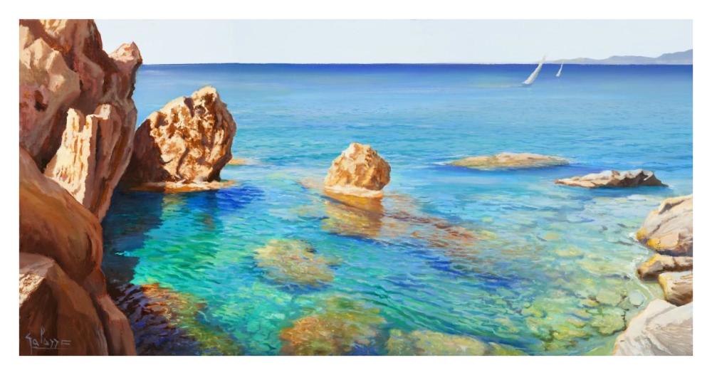 Cala del Vento-Paper Art-38"x20"
