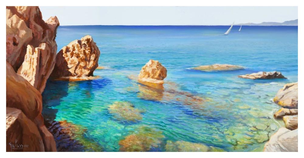 Cala del Vento-Paper Art-50"x26"