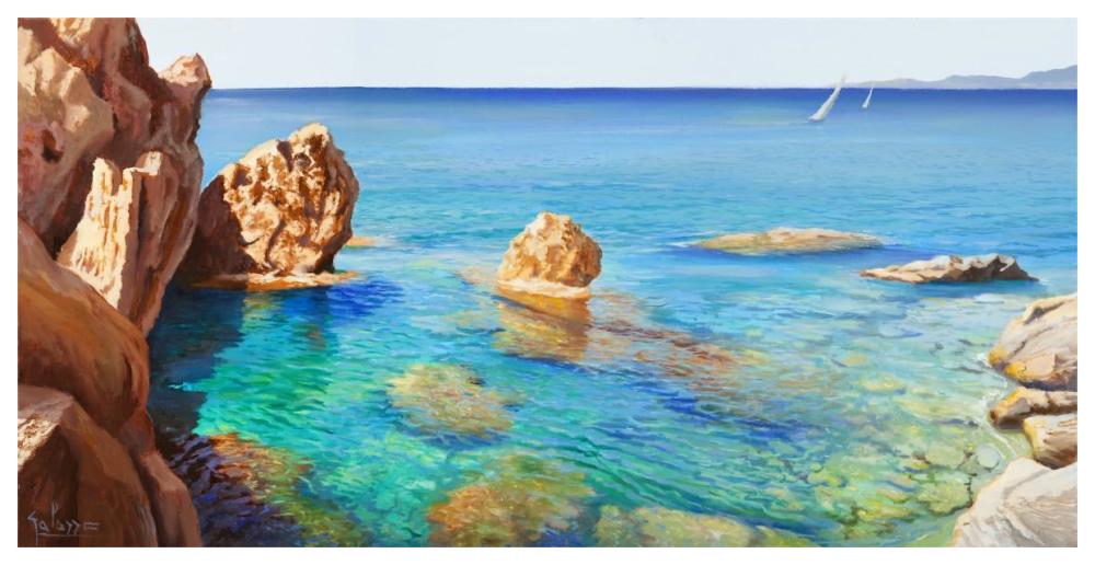 Cala del Vento-Paper Art-62"x32"