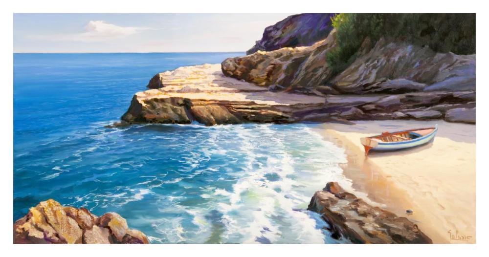 Pomeriggio mediterraneo-Paper Art-38"x20"