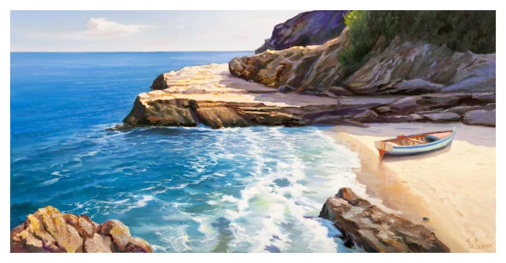 Pomeriggio mediterraneo-Paper Art-50"x26"