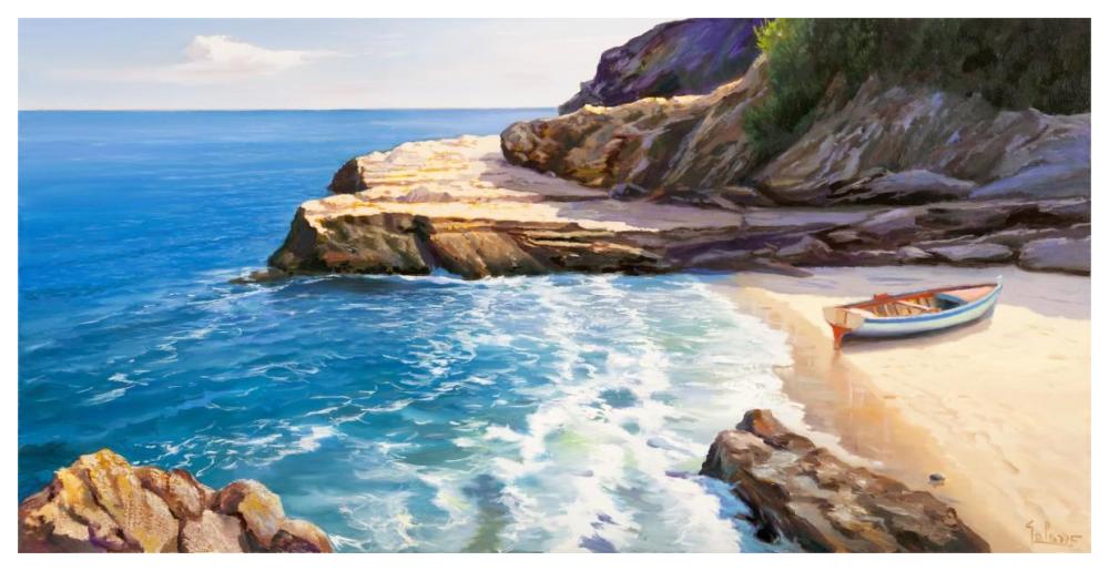 Pomeriggio mediterraneo-Paper Art-62"x32"