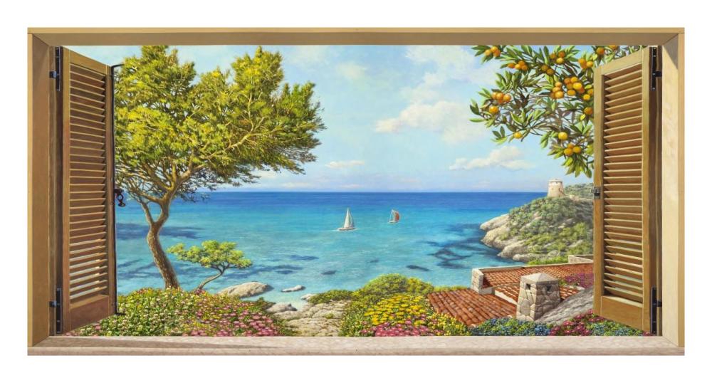 Finestra sul mare-Paper Art-26"x14"