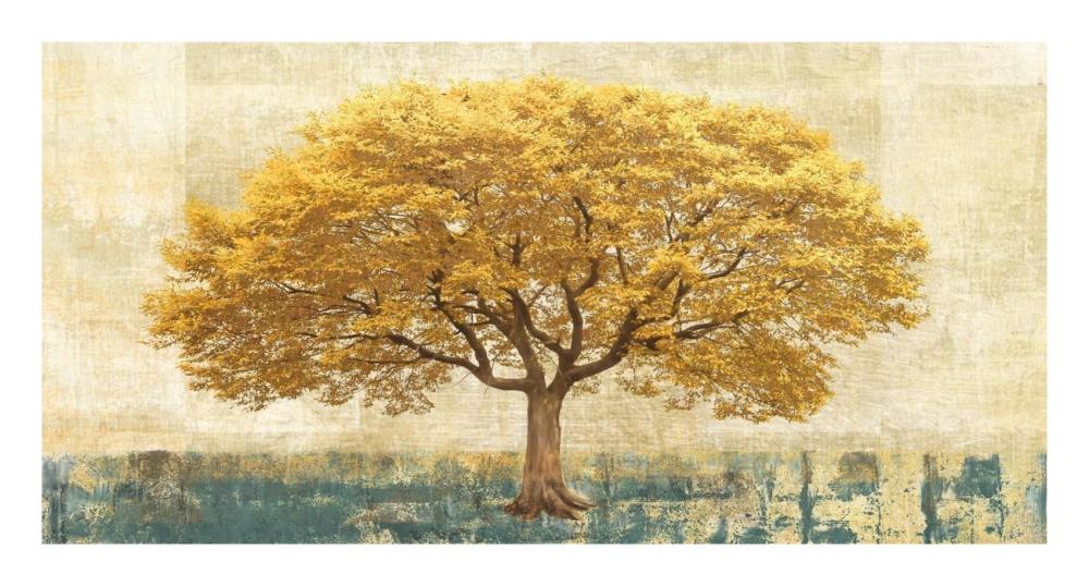 Gilded Oak-Paper Art-26"x14"