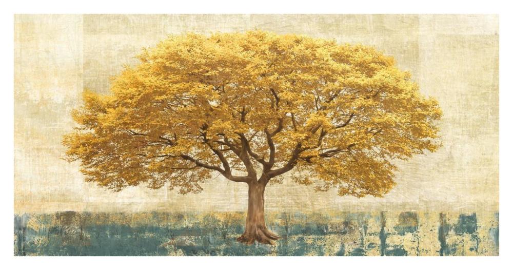 Gilded Oak-Paper Art-38"x20"