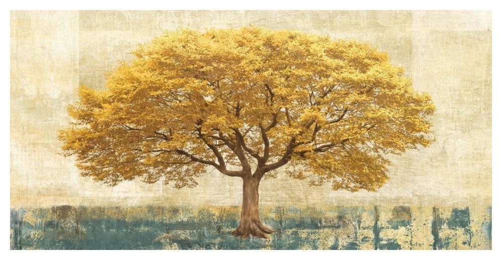 Gilded Oak-Paper Art-50"x26"