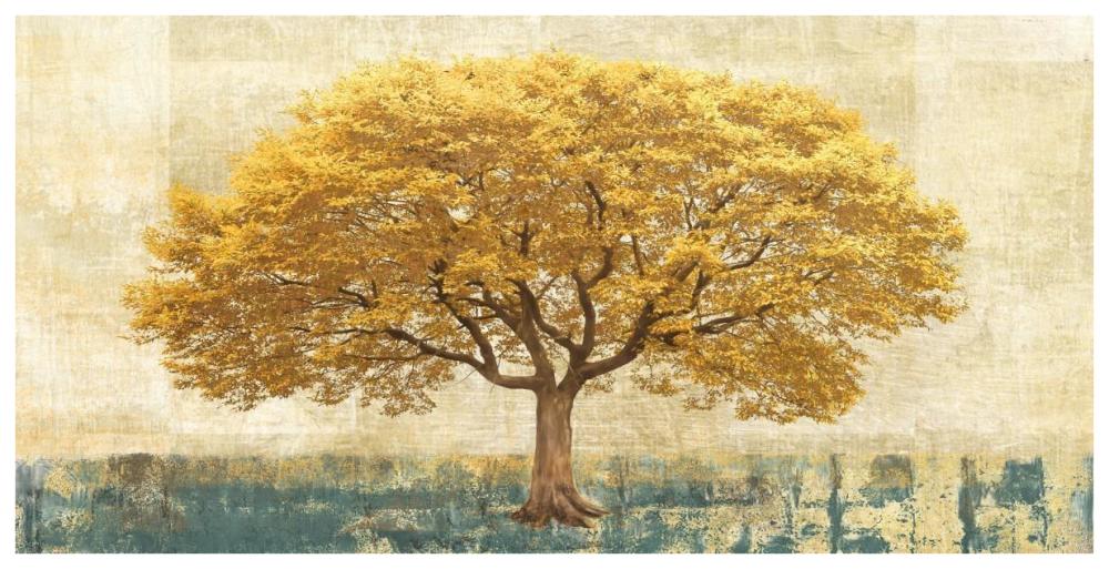 Gilded Oak-Paper Art-74"x38"