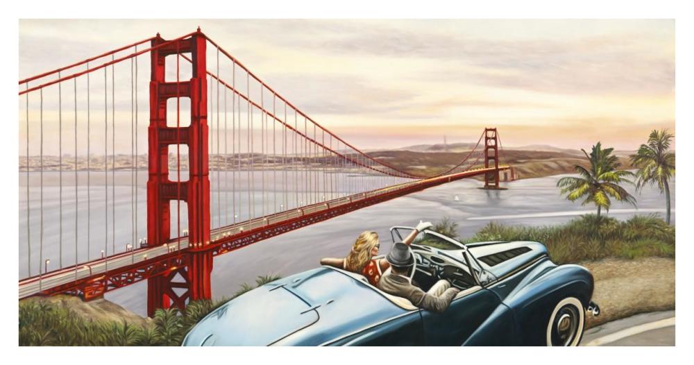 Golden Gate View-Paper Art-38"x20"