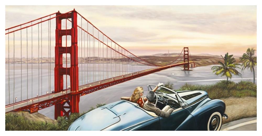 Golden Gate View-Paper Art-50"x26"