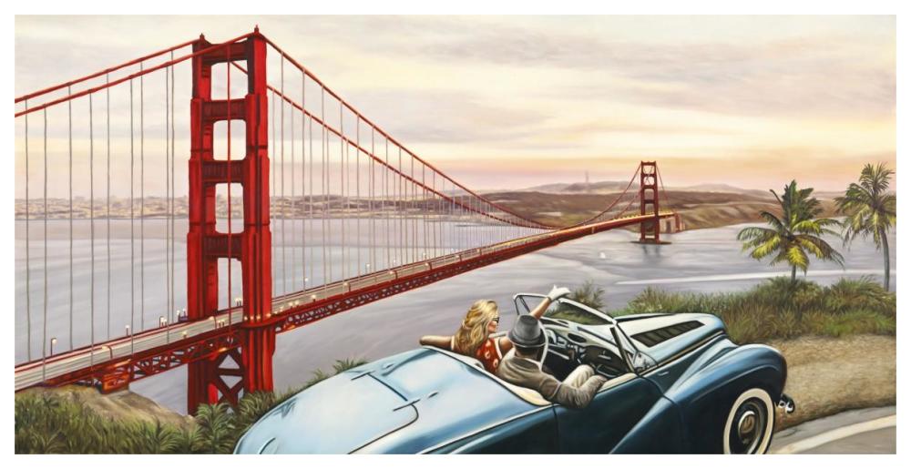 Golden Gate View-Paper Art-62"x32"