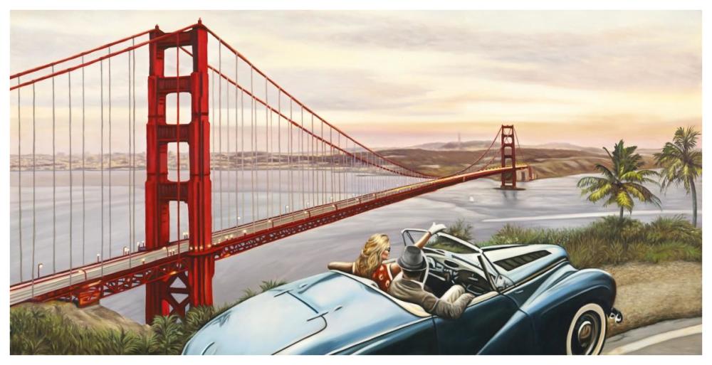 Golden Gate View-Paper Art-74"x38"