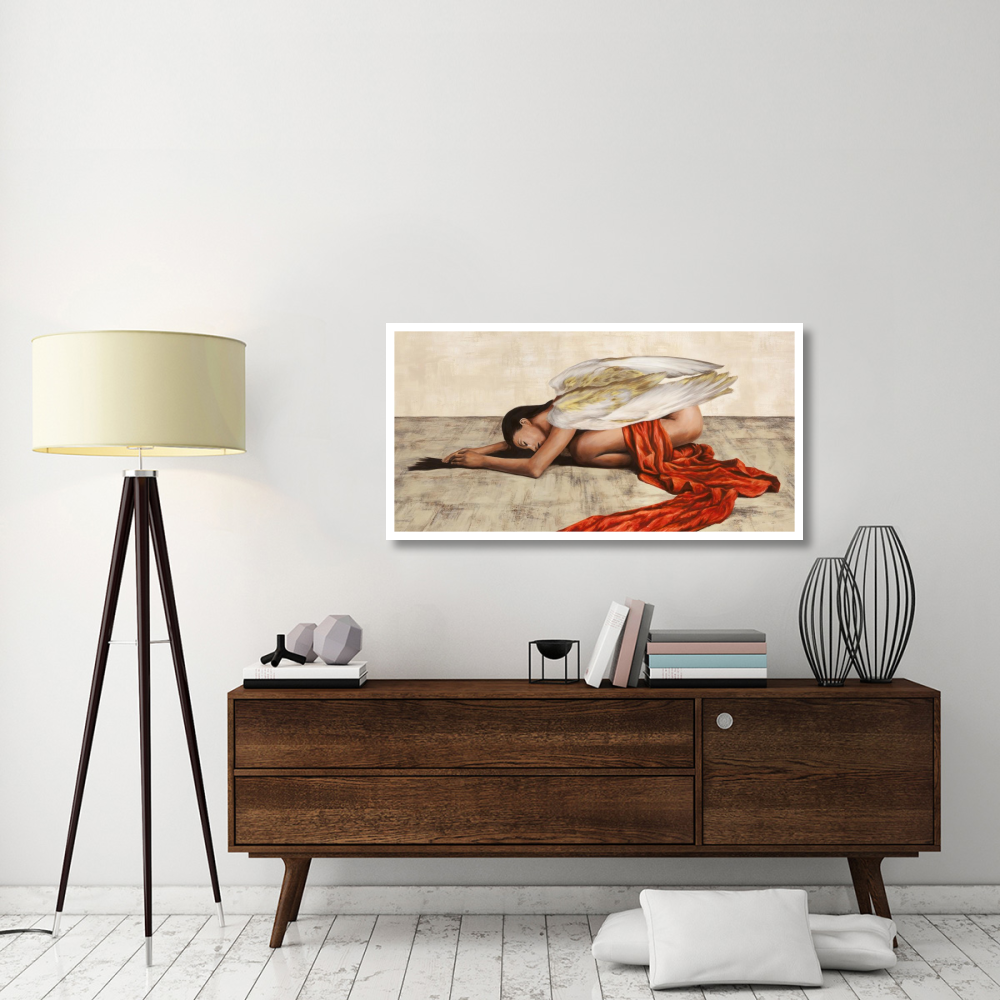 Reclined Angel (detail)-Paper Art-50&quotx26"