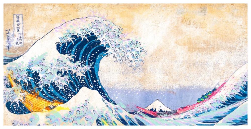 Hokusai's Wave 2.0 (detail)-Paper Art-74"x38"