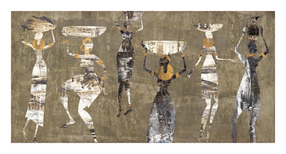 African Dance-Paper Art-26"x14"