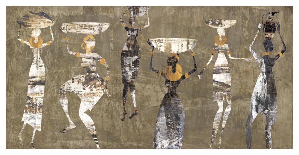 African Dance-Paper Art-50"x26"