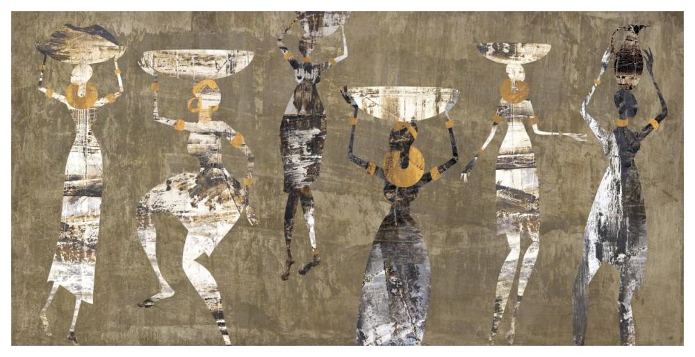 African Dance-Paper Art-62"x32"
