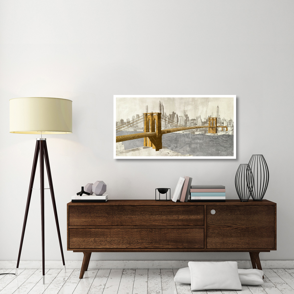 Gilded Brooklyn Bridge-Paper Art-50&quotx26"
